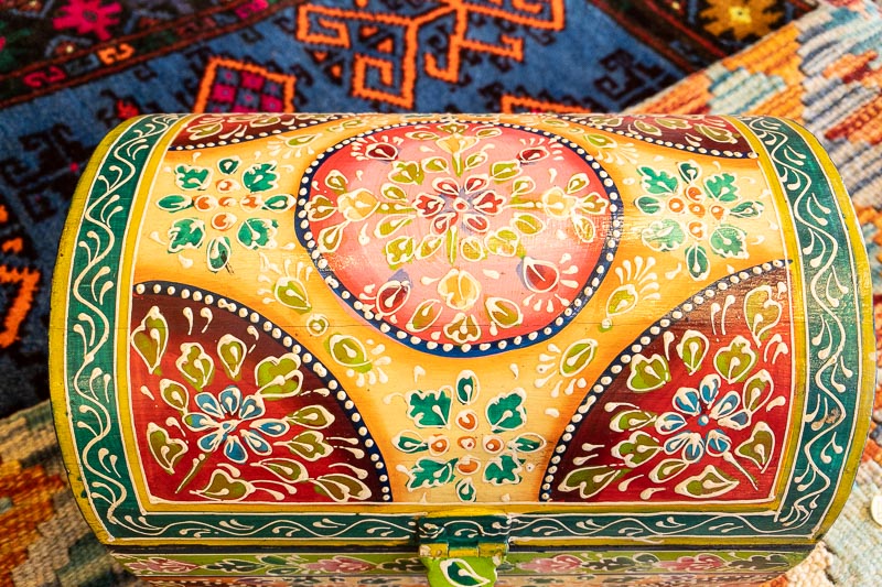 Indian Hand Painted Storage Box - Sunset